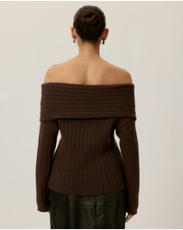 Tussah - Elena Ribbed Off The Shoulder Jumper