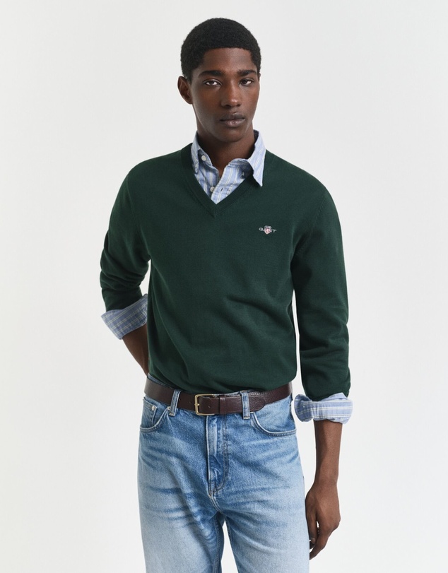 Gant - Classic Cotton V-Neck Sweater