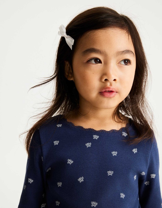 Cotton On Kids - Fitted Long Sleeve Essential Gathered Top
