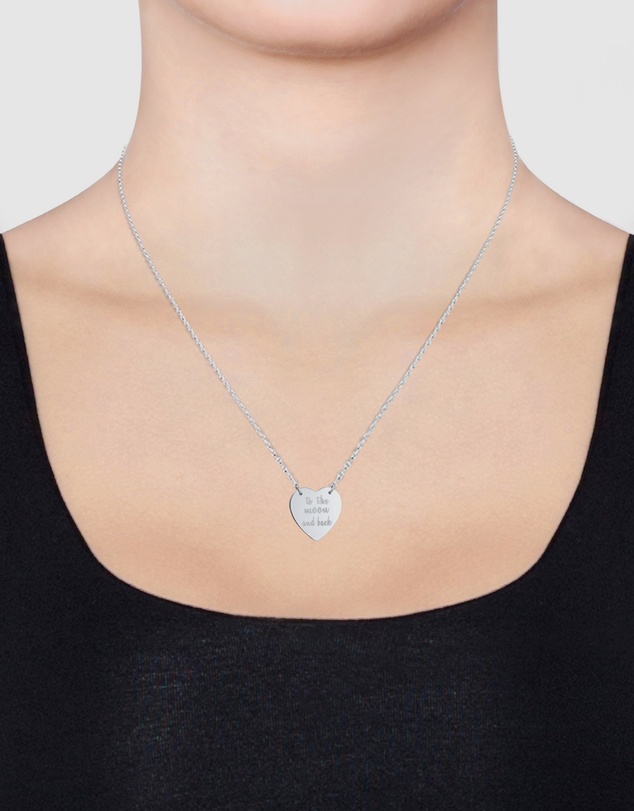 Elli Jewelry - Necklace Pendant Love Heart Wording in 925 Sterling Silver