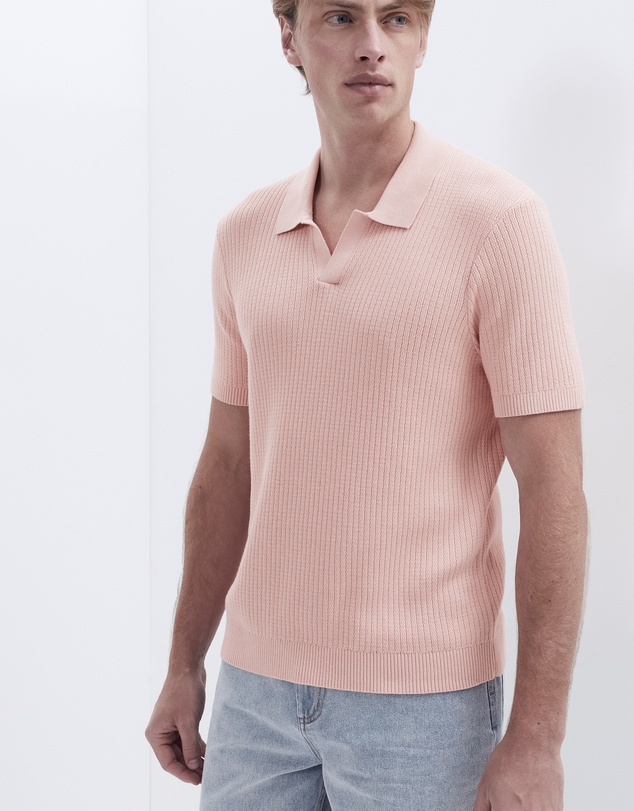 UNISON - Wavy Stitch Knit Polo