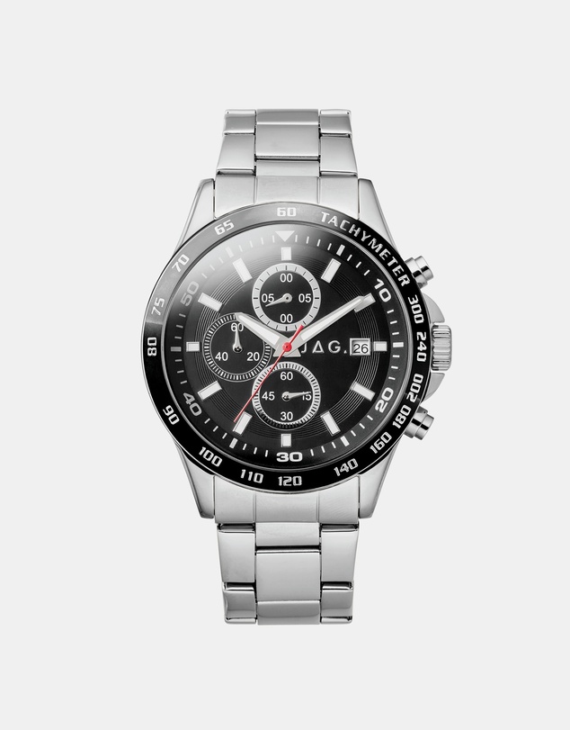 Jag - Callum Mens Black Dial 42mm Silver Watch
