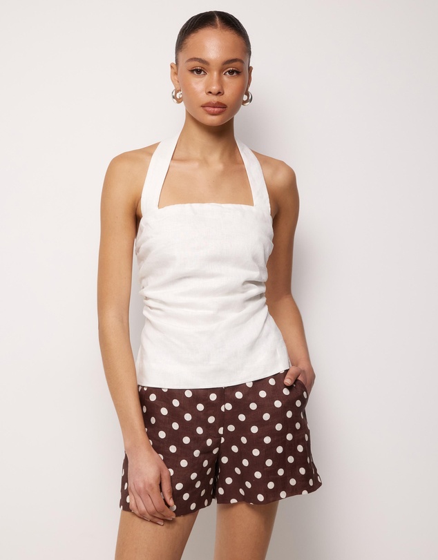 AERE - Tessa Linen Halter Top