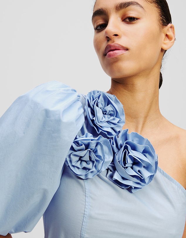 Karl Lagerfeld - Flower One-Shoulder Shirt