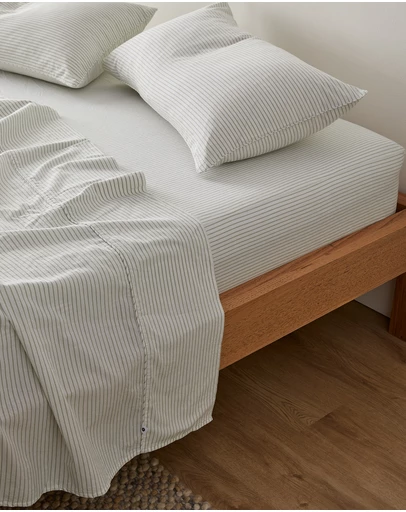 Sheet Society - Leo Washed Cotton Stripe Full Sheet Set