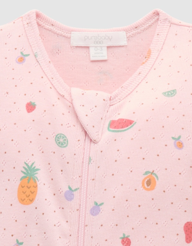 Purebaby - Pointelle Zip Growsuit -Kids-Babies