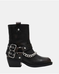 Steve Madden - Void Black Leather Boots