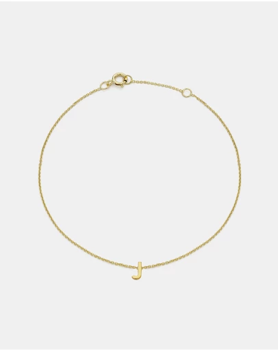 Zoe Olivia - 9K Gold Initial J Bracelet