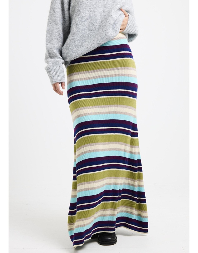 Subtitled - Verona Striped Knit Maxi Skirt