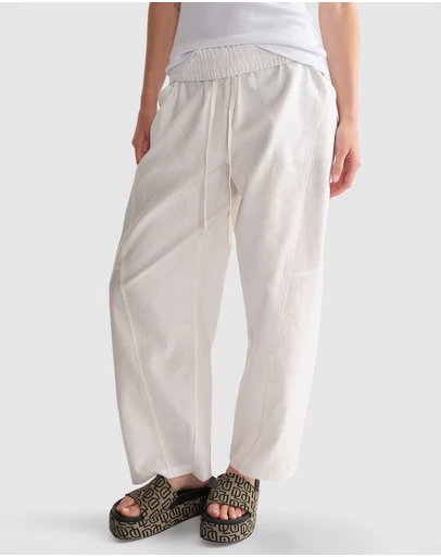 Decjuba - D-Luxe Linen Blend Barrel Pants