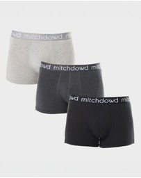 Mitch Dowd - Mens Plain Bamboo Trunk 3 Pack - Multi