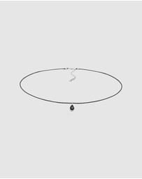 Elli Jewelry - Necklace Choker Drop Pendant With Crystal in 925 Sterling Silver