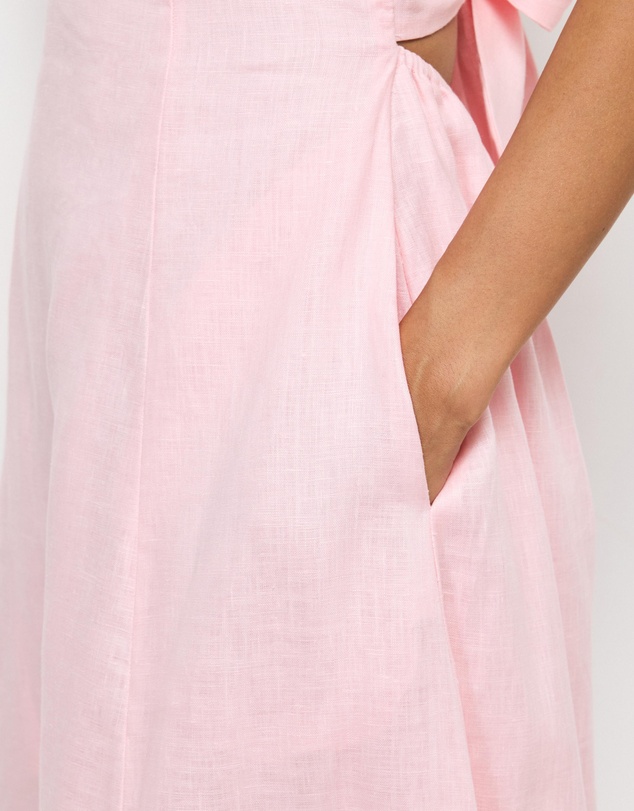 AERE - Odele Linen Halter Midi Dress