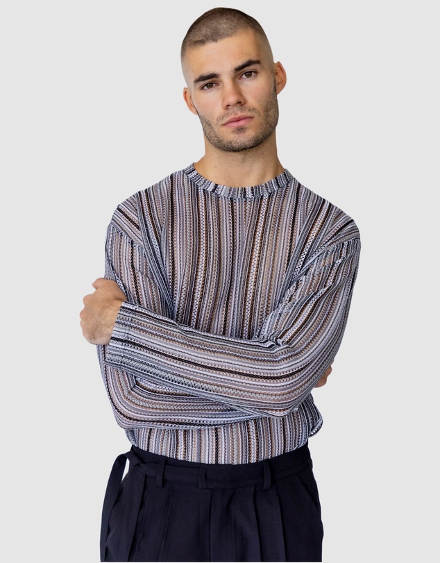 Justin Cassin - Chad Sheer Stripe Top