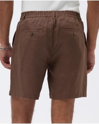 AERE - Holt Pleated Linen Shorts