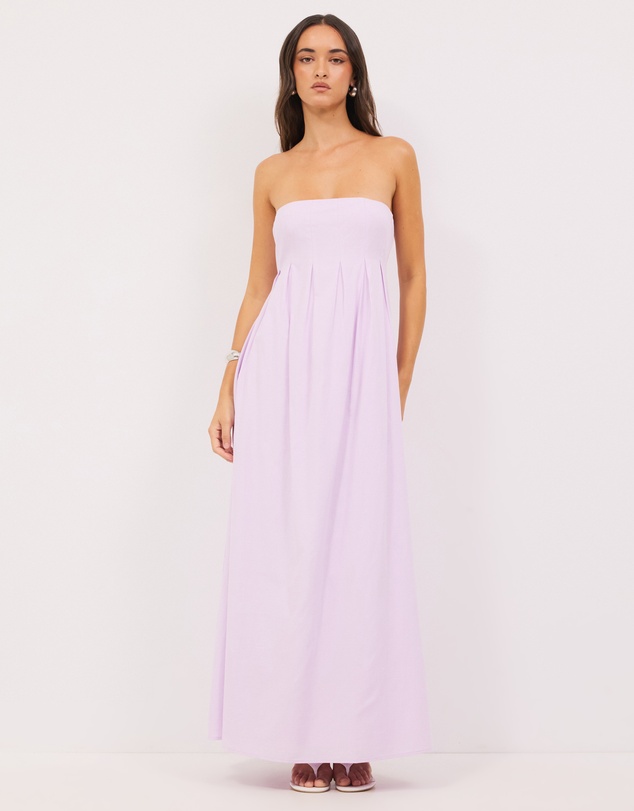 Calli - Karina Pleated Strapless Maxi Dress