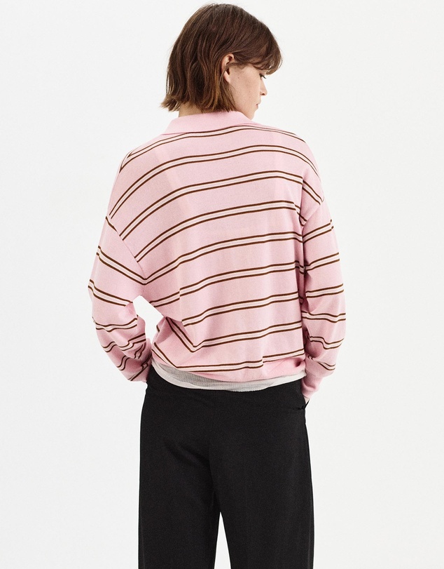 M.N.G - Striped Polo-Neck Sweater