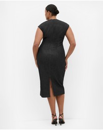 City Chic - Twist Detail Denim Midi Dress