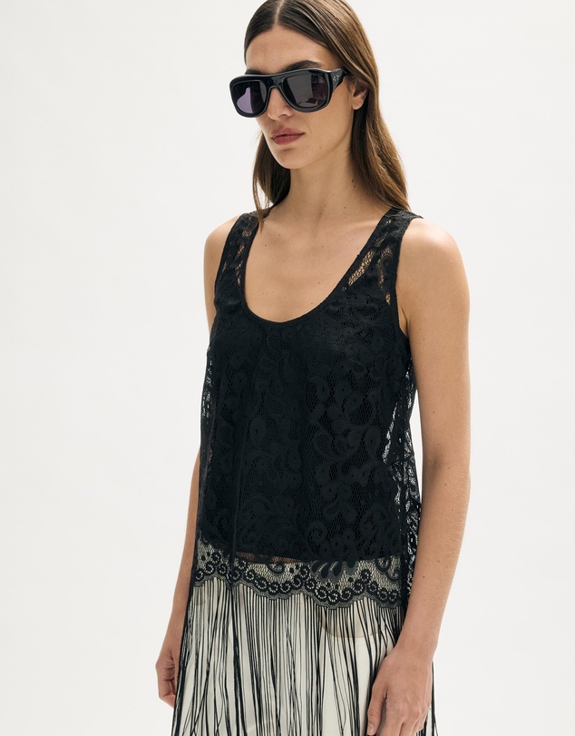 Minima Esenciales - Pia Fringe Lace Tunic Top
