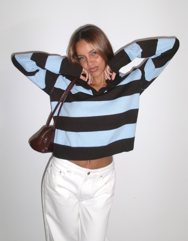 Dazie - Freya Stripe Knit Polo