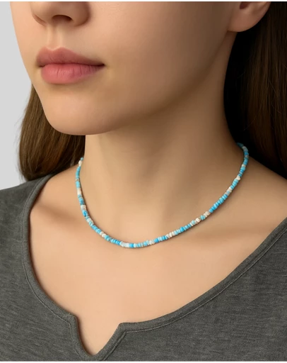 KAJA Clothing - Rainbow Glass Rice Bead Necklace-2pc