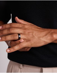 Michael Hill - 8mm Black Titanium Bevelled Edge Wedding Band
