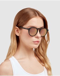 Hawkers Co - Polarized Black Rose gold Warwick Raw Sunglasses for Men and Women UV400