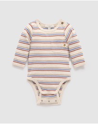 Purebaby - Striped Bodysuit -Kids-Babies