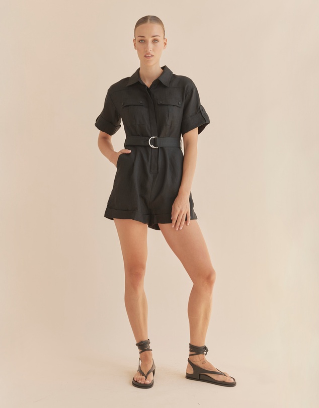 Amelius - Surreal Linen Playsuit