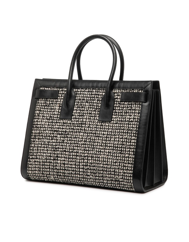 Pre-Loved by Azura Reborn - Pre-Loved Small Tweed Houndstooth Sac De Jour Satchel