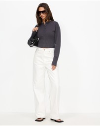 Dazie - Mira Cinched Waist Button Up Cardigan