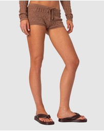 EDIKTED - Betsy Tie Front Knitted Shorts