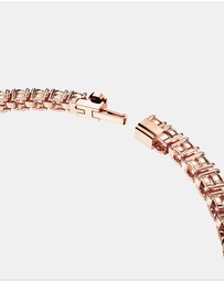 Swarovski - Matrix Tennis bracelet, Round cut, White, Rose gold-tone plated
