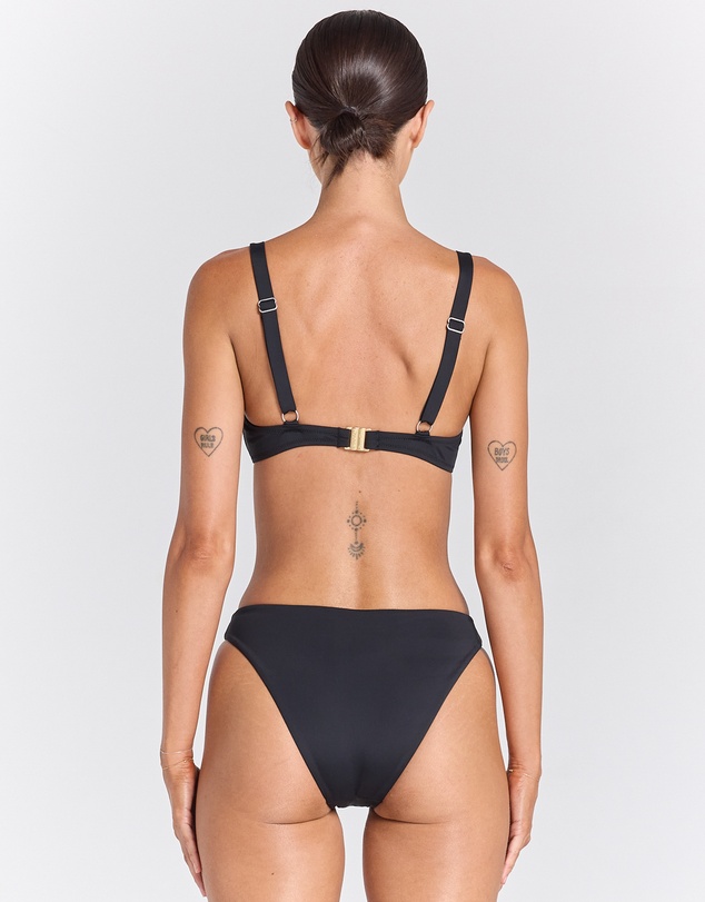 Poolside Paradiso - Essentials Tropics Bikini Bottom - Black Sand
