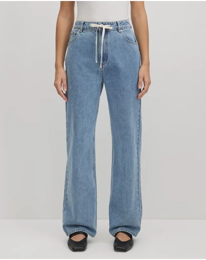 AERE - Clara Mid Rise Drawcord Jeans