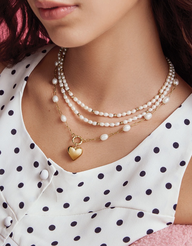 Ania Haie - Gold Gold Shell Pearl Cross Charm