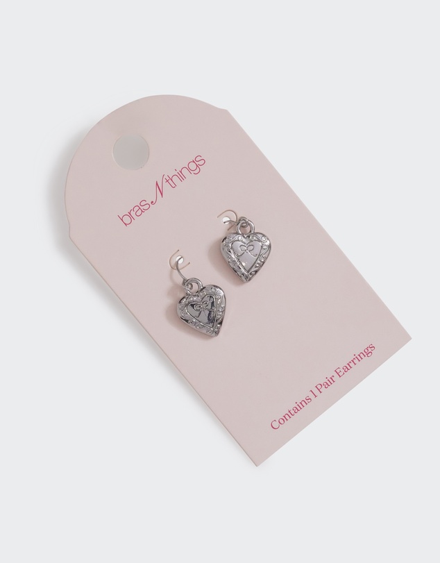 Bras N Things - Heart Earring - Silver