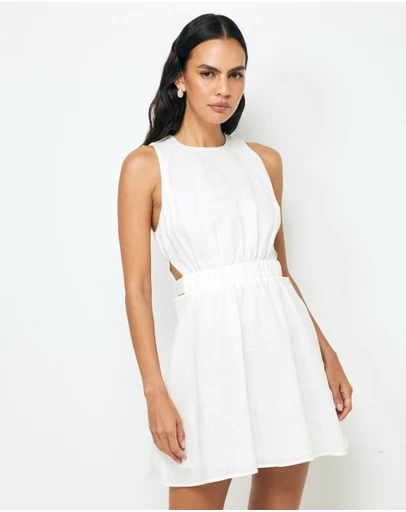 AERE - Mysa Linen Mini Dress
