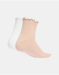 adidas Originals - Ruffle Quarter Socks 2 Pairs