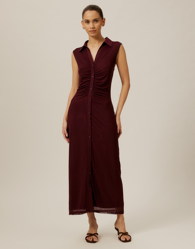 Tussah - Sleeveless Jersey Button Up Dress