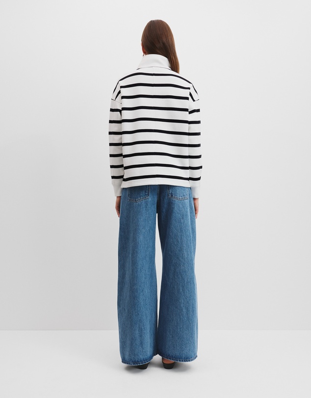 Country Road - Australian Cotton Stripe Zip Collar Sweat