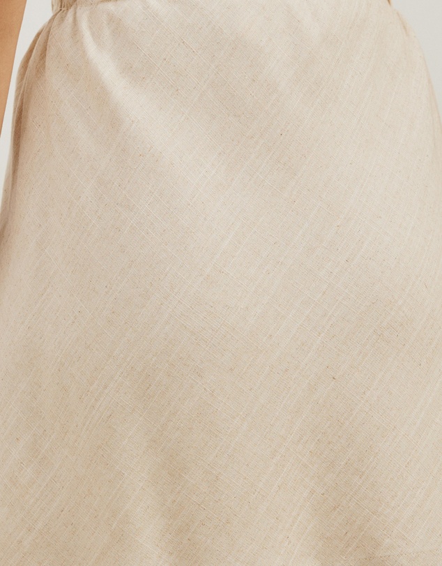 Atmos&Here - Tenley Linen Blend Drawstring Mini Skirt
