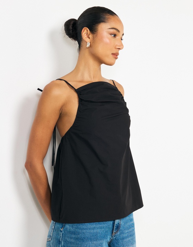 AERE - Zara Ruched Poplin Top