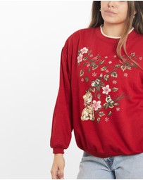 Vintage by The Real Deal - Pre Loved - Vintage 90s Cat Wildlife Sweatshirt