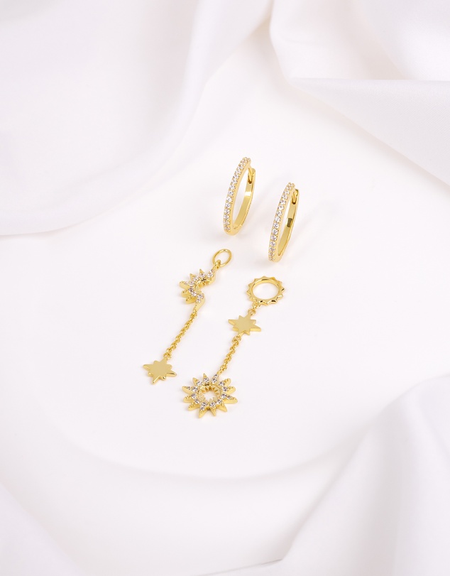 Wanderlust + Co - Sunlit Nova Gold Drop Earrings