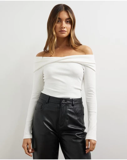 Minima Esenciales - Alita Off Shoulder Jersey Top