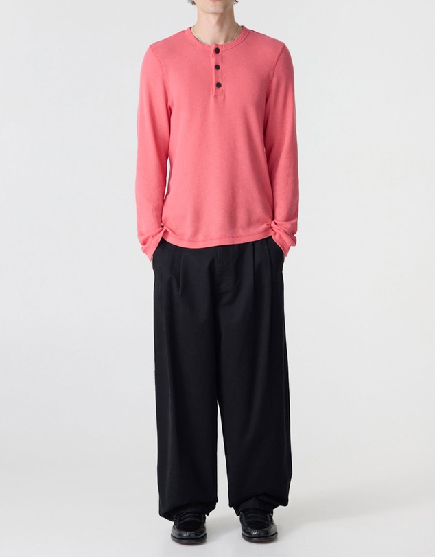 Bassike - Waffle Slouch Placket T-Shirt