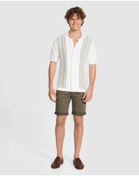 Tarocash - Brycen Stripe Knit Polo Shirt