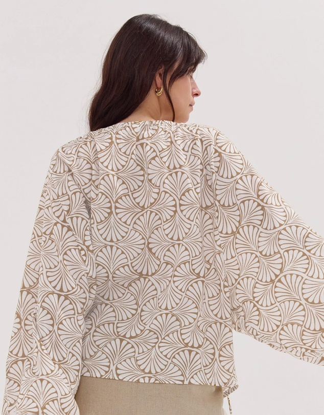 Cloth & Co. - The Block Print Blouse | Stone