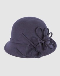 Max Alexander - Winter Felt Navy Cloche Hat